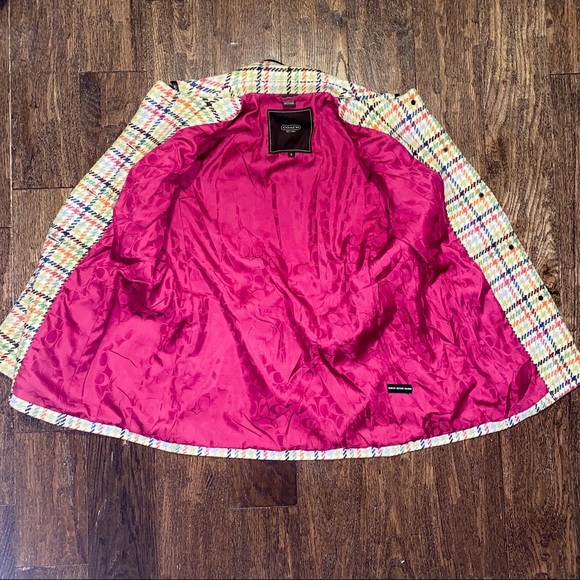 Coach Hampton Tattersall Houndstooth Wool Jacket Coat - Picture 5 of 7